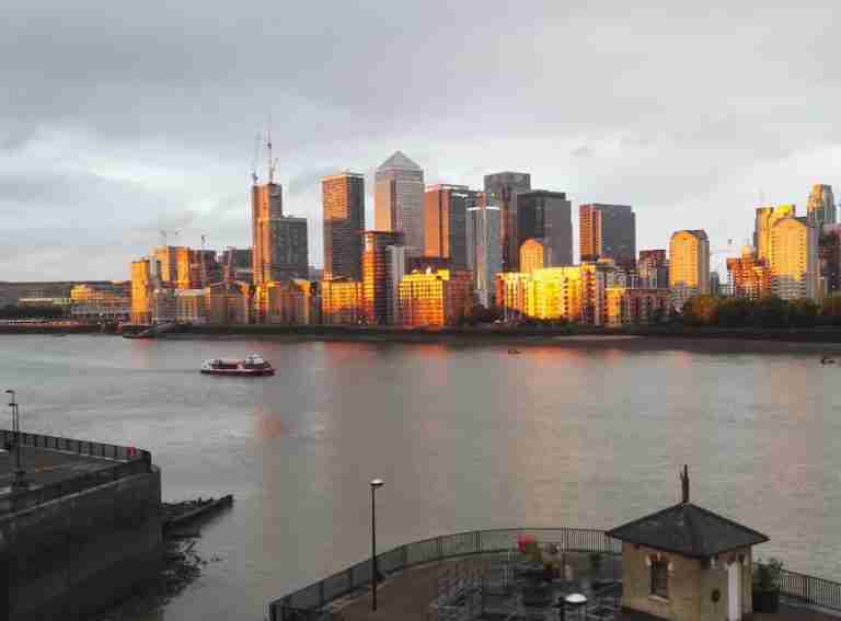 Canary Wharf, view from Surrey Quays